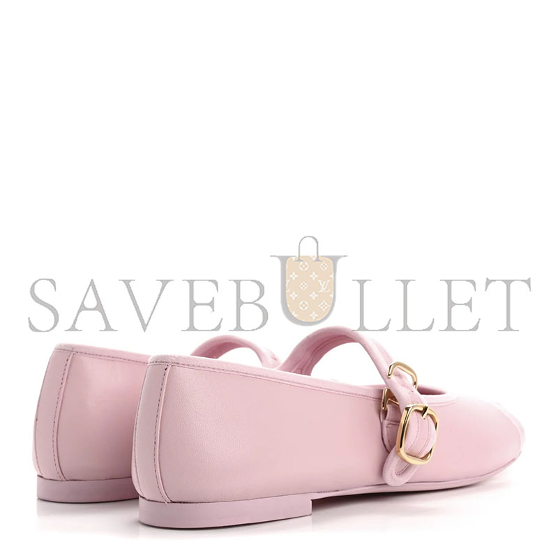 Ch**el lambskin mary jane flats pink